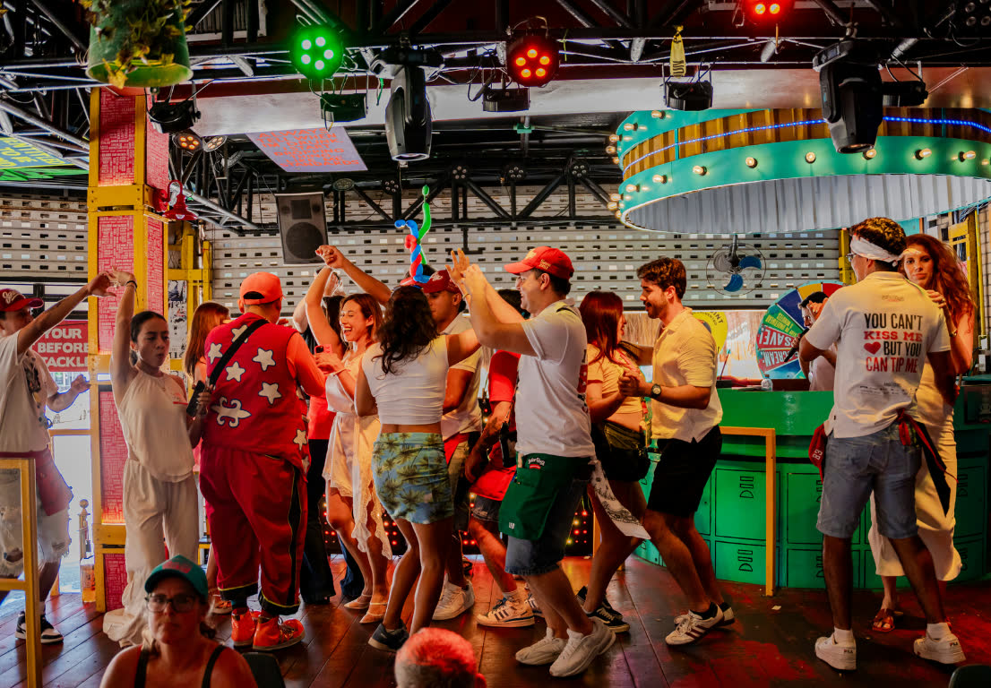 The dance floor at Señor Frog’s Cancun