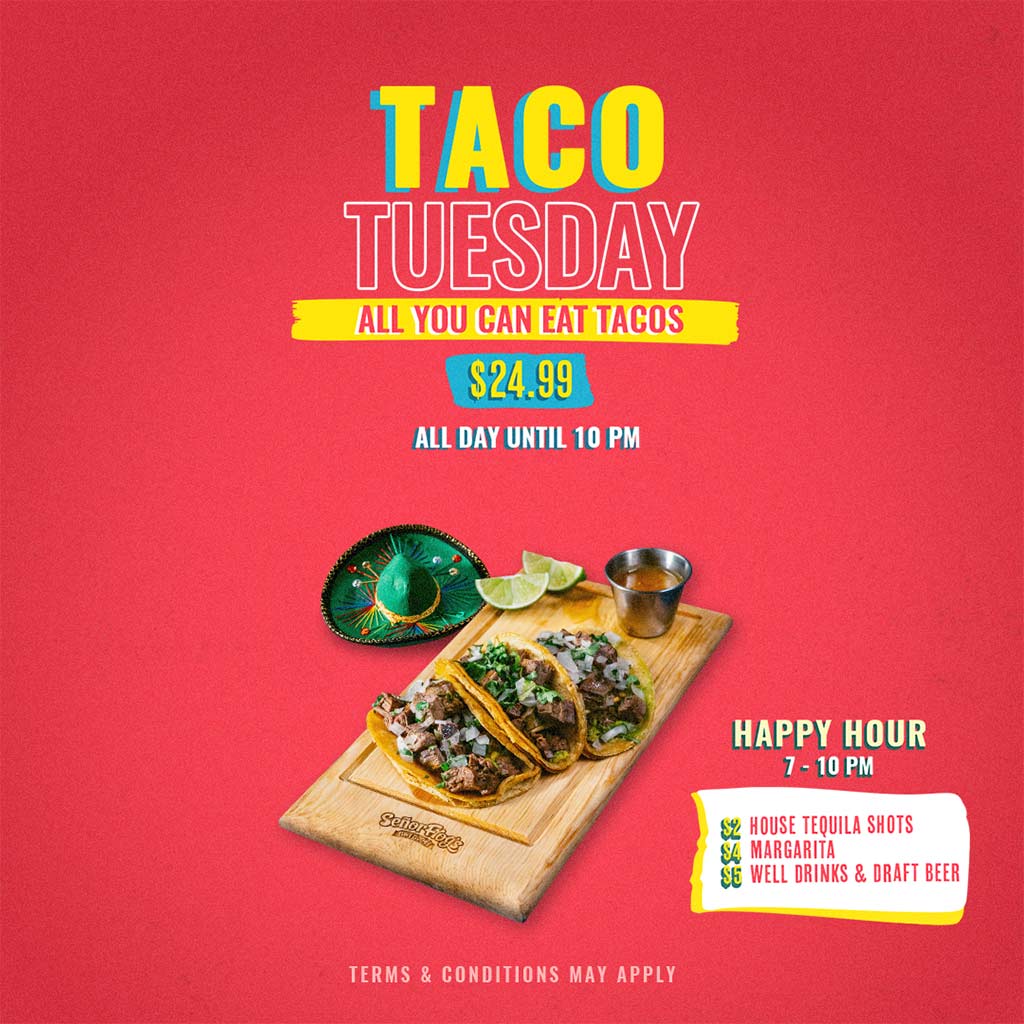 Taco Tuesday: tacos a discreción, todo el día