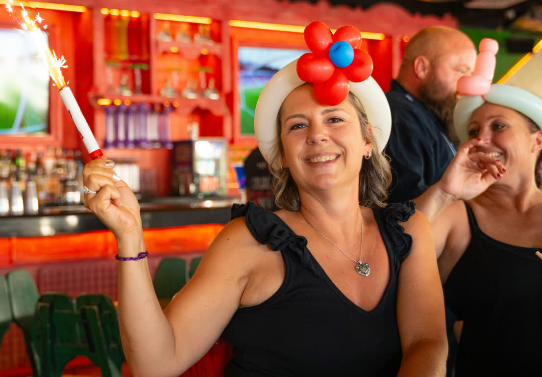 Sparklers and celebration at Señor Frog’s Los Cabos Pier