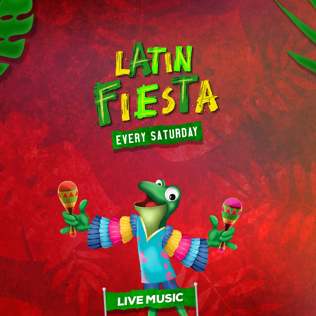 Latin Fiesta con música en vivo, todos los sábados
