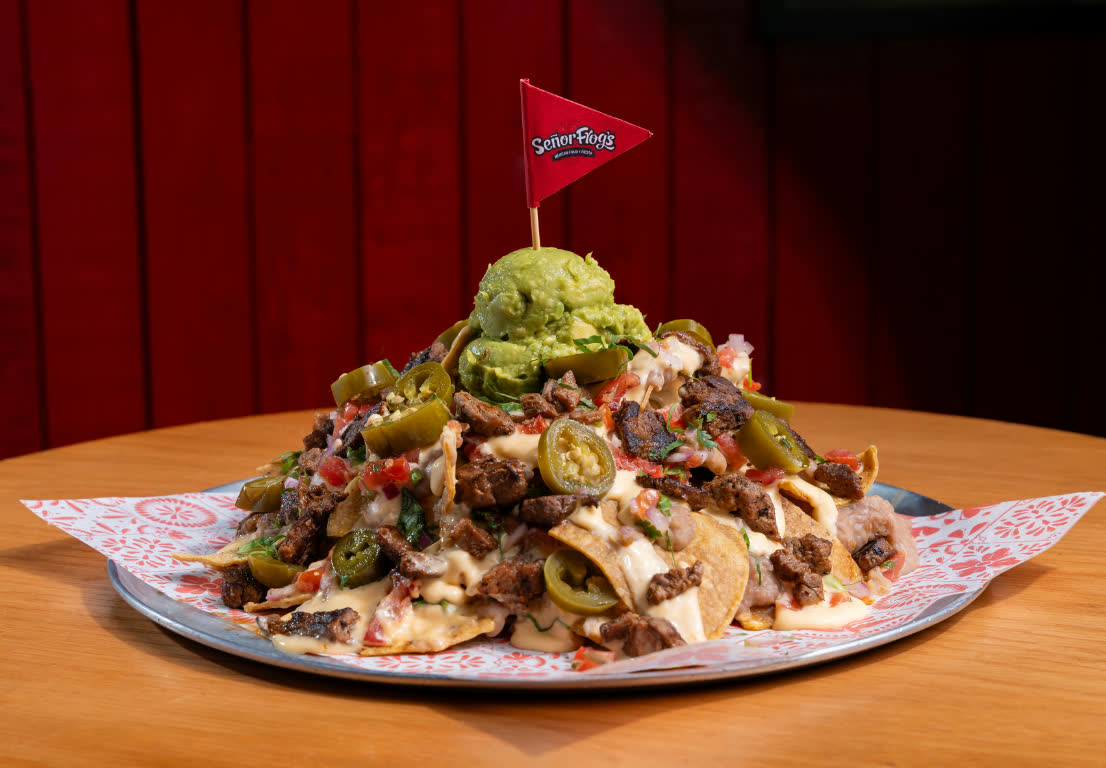 Nachos served at Señor Frog’s Playa del Carmen